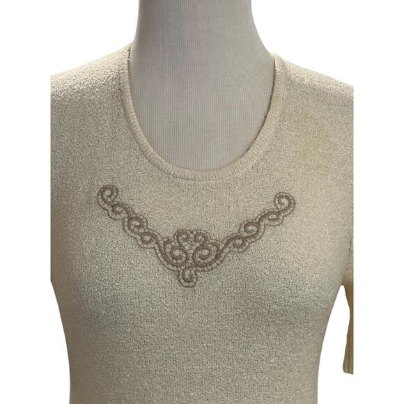 M & S Vintage St Michael cream acrylic Jumper Sweater UK Size 14 US Size Small - Picture 2 of 6